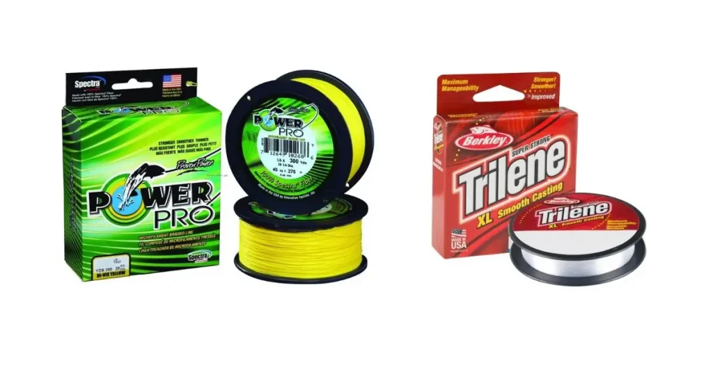 braided fishing line vs monofilament comparison PowerPro vs Berkley Trilene